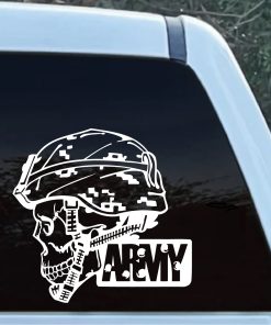 Army Skull Helmet Window Decal Sticker