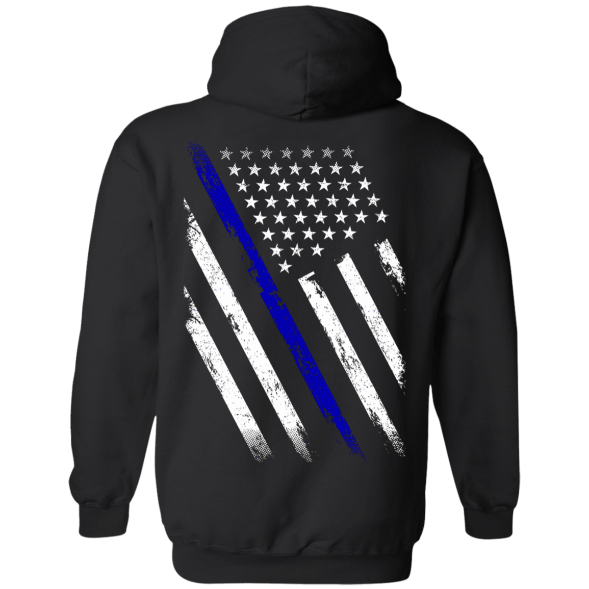 Thin Blue Line Police Weathered Flag Hoodie | MADE IN USA