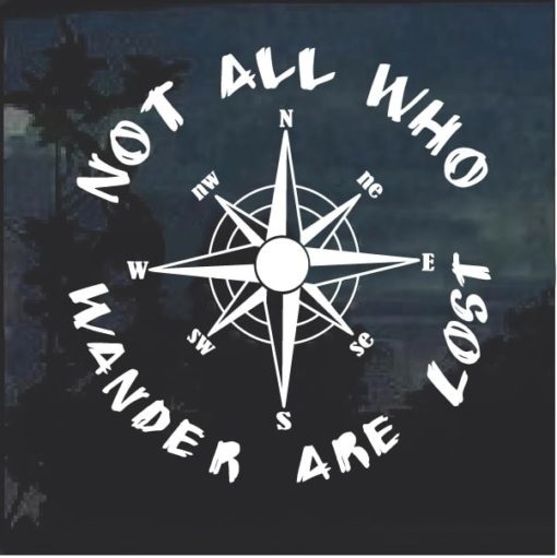 Not all that wander are lost compass window decal sticker | Custom ...