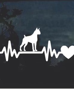 Boxer love Heartbeat Window Decal Sticker
