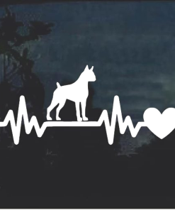 Boxer love Heartbeat Window Decal Sticker
