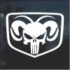 Dodge Ram Head Shield Punisher Skull Decal Sticker