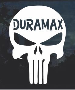 Duramax Punisher Skull Window Decal Sticker