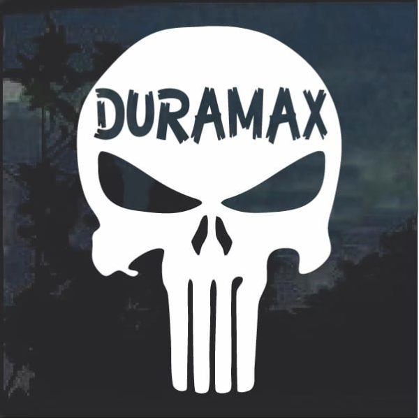 Duramax Punisher Skull Window Decal Sticker