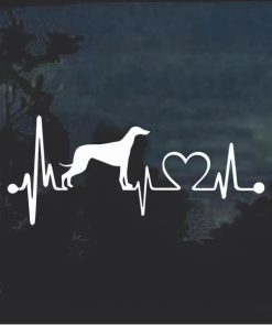 Greyhound Love Heartbeat Window Decal Sticker