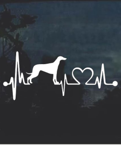 Greyhound Love Heartbeat Window Decal Sticker