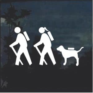 Hiking Couple Window Decal Sticker