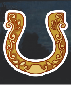 Horse shoe cowgirl Window Decal Sticker