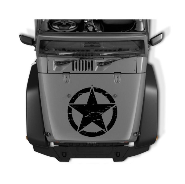 Jeep hood weathered flag decal Sticker