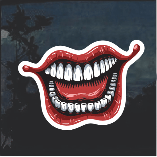 Laughing Joker Lips Window Decal Sticker