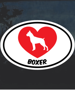 Love my Boxer heart Window Decal Sticker