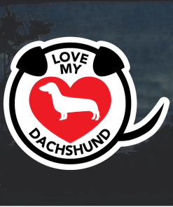I Love my Dachshund heart Window Decal Sticker