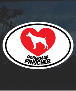 I Love my Doberman Pinscher Window Decal Sticker