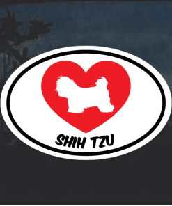 Love my Shih Tzu heart Window Decal Sticker