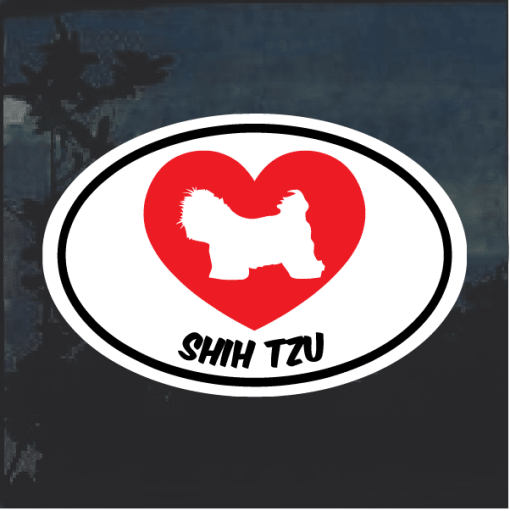 Love my Shih Tzu heart Window Decal Sticker