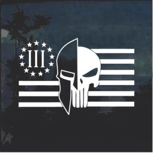 Molon Labe Spartan Punisher 3 percenter Window Decal Sticker