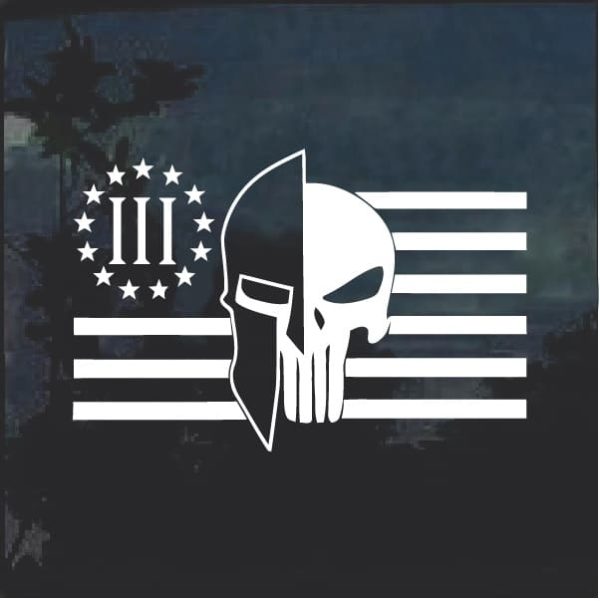 Molon Labe Spartan Punisher 3 percenter Window Decal Sticker