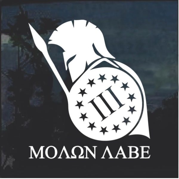Molon Labe Spartan 3 Percenter Shield Decal Sticker