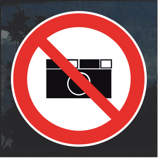 No cameras photography decal sticker