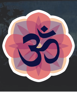 OHM Yoga Flower Window Decal Sticker