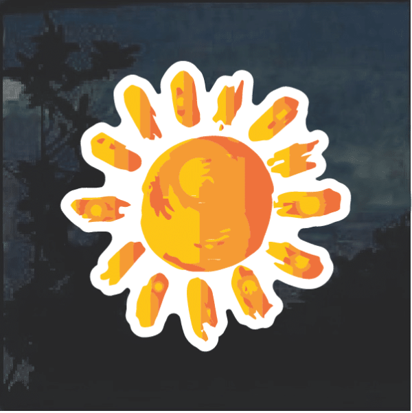 Painted sun Window Decal Sticker