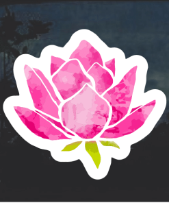 Pink Lotus Window Decal Sticker