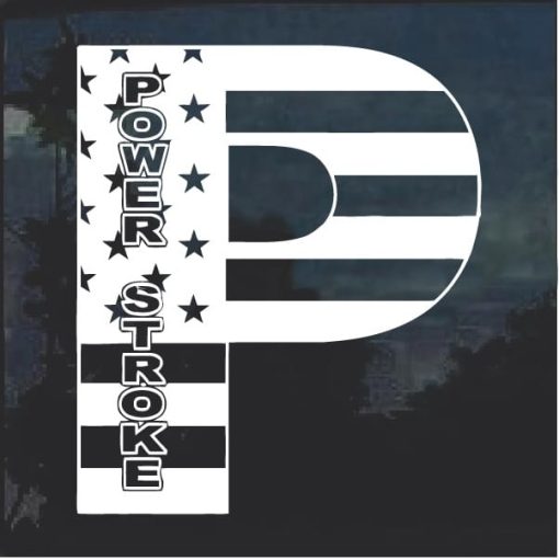 Power Stroke P American Flag Decal Sticker
