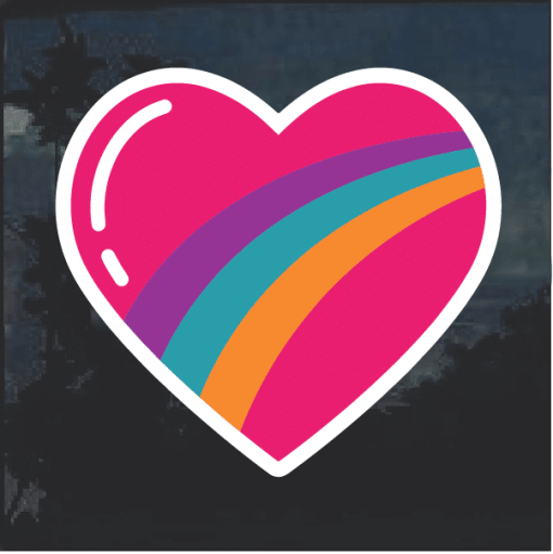 Rainbow Heart Window Decal Sticker