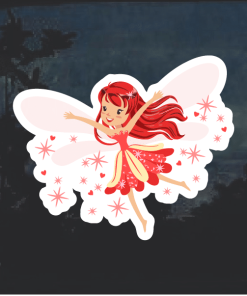 Red Fairy color Window Decal Sticker