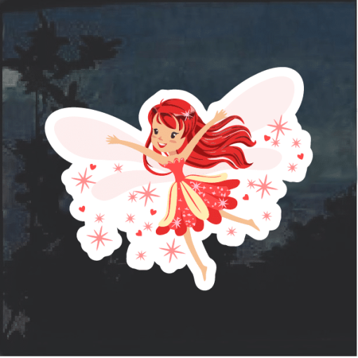 Red Fairy color Window Decal Sticker