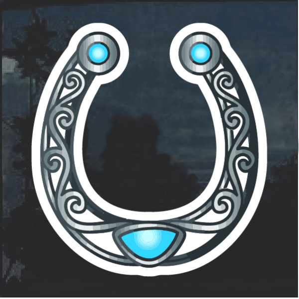 Silver color Horseshoe Window Decal Sticker