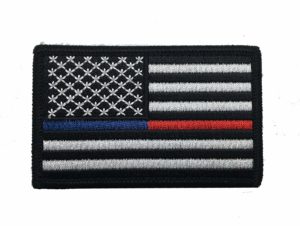 Tactical USA Flag Thin Red Line - Thin Blue Line Patch