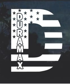 Duramax D American Flag Decal Sticker
