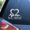 Nurse Nursing Heartbeat EKG Heart Decal Sticker