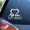 Nurse Heartbeat EKG Heart Window Decal Sticker