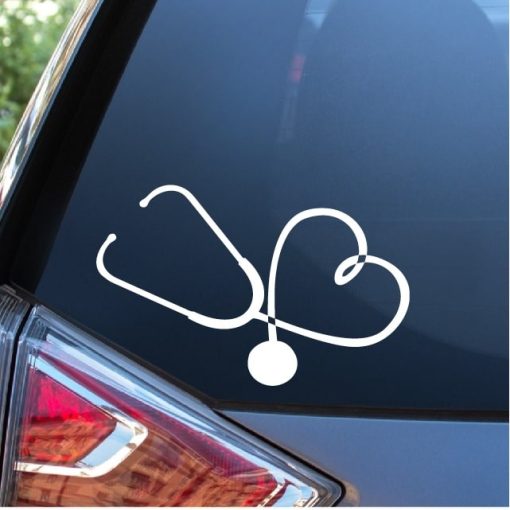 Nurse Stethoscope Heart Nusring Window Decal Sticker