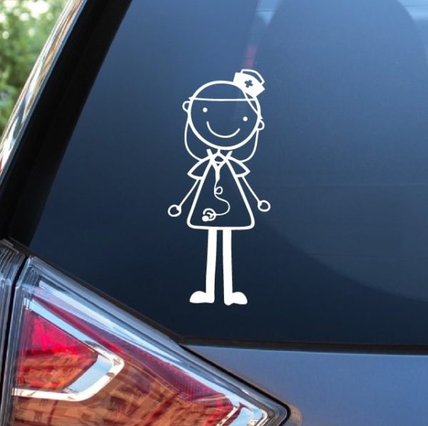 Nurse Stick Figure Decal Sticker - Nurse Gift
