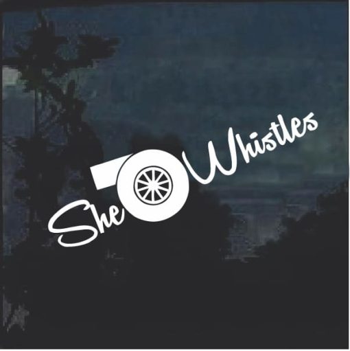 She Whistles Diesel Truck Window Decal Sticker