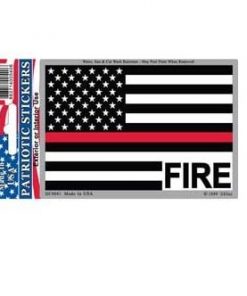 Fire Fireman Red Line reflective Full Color Window Decal Sticker Licensed
