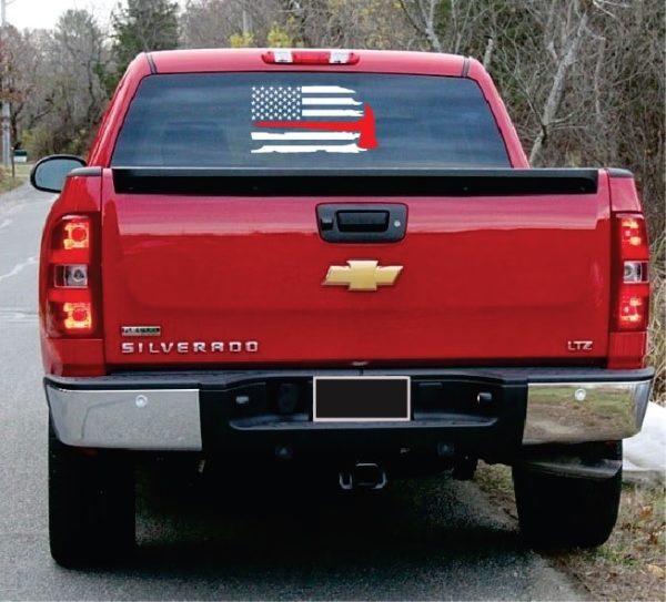 Firemen weather Flag Axe truck decal sticker
