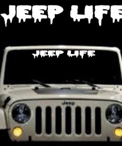 Jeep Life Muddy Look Windshield banner decal Sticker