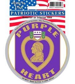 Purple Heart Military Full Color Window Decal Sticker Licensed