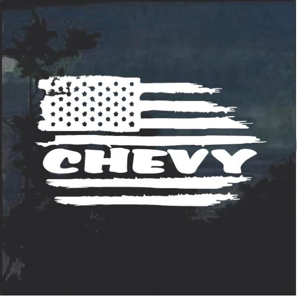 Chevy Weathered Flag Decal Sticker A3