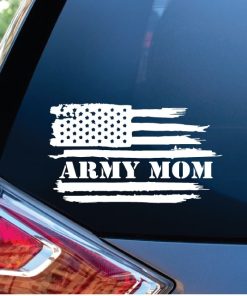 Army Mom Weathered Flag Window Decal Sticker