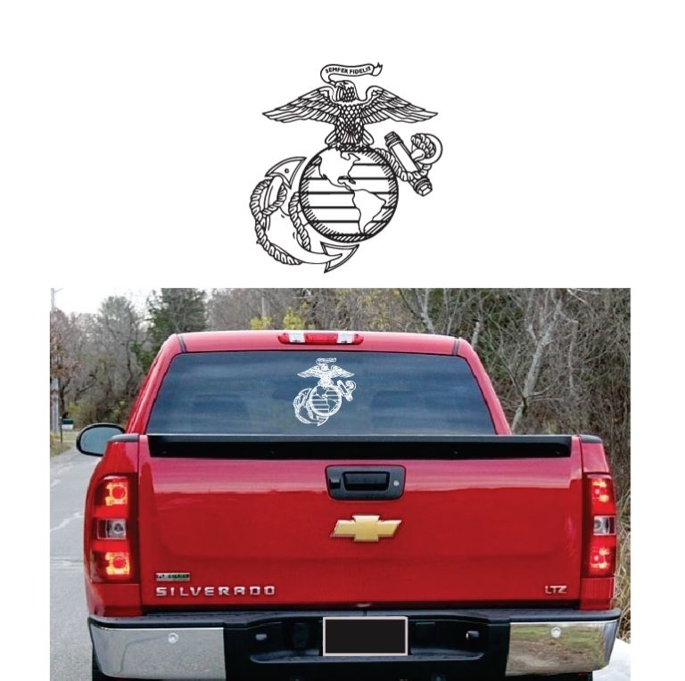 US Marines Eagle Globe Anchor EGA Window Graphic Decal