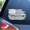USMC Marines Weathered Flag Window Decal Sticker