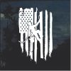 Logger chainsaw Weathered Flag Decal Sticker