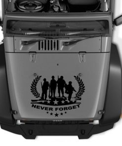 Never forget Military Honor Jeep Hood Decal 35 x 23