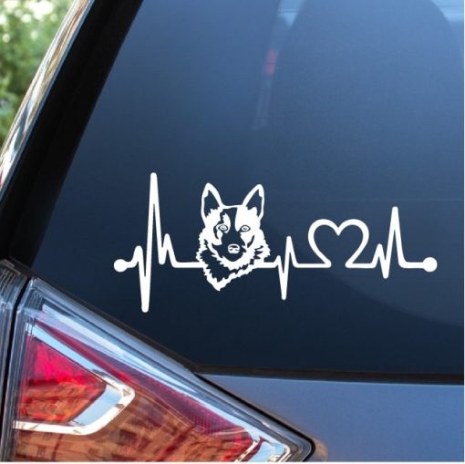 Blue Heeler Cattle Dog Love Heartbeat Window Decal Sticker