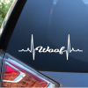 Woof Heartbeat Window Decal Sticker